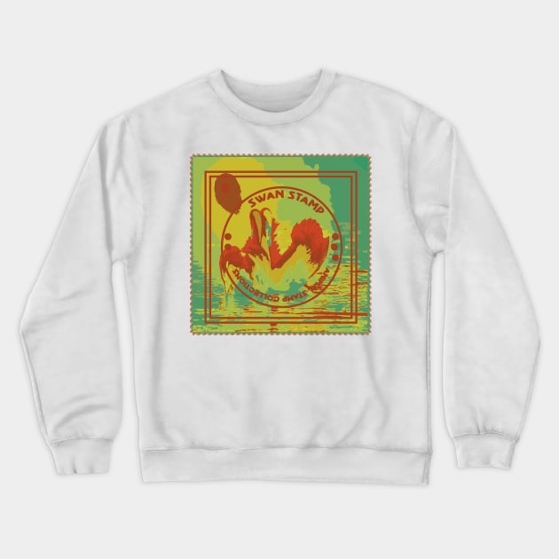 SWAN RUBBER STAMP POSTAGE Crewneck Sweatshirt by Midhea